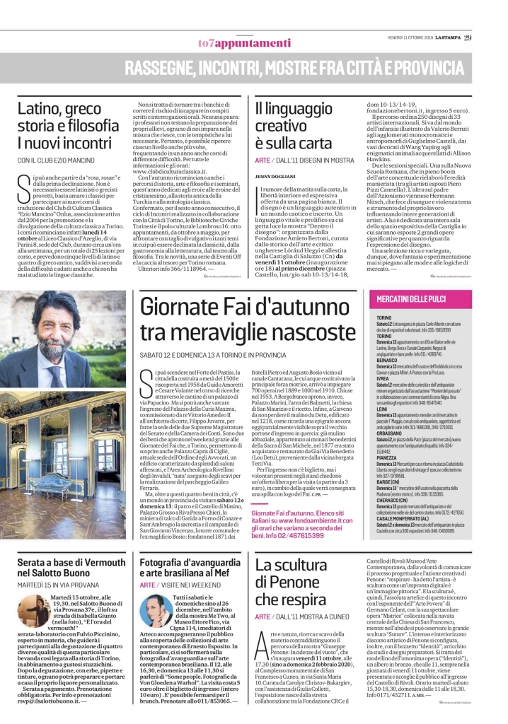 La Stampa, Torinosette (p. 29), 11.10.2019